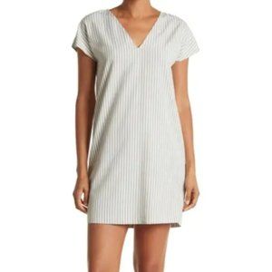 MADEWELL Blue Striped Button Back Dress